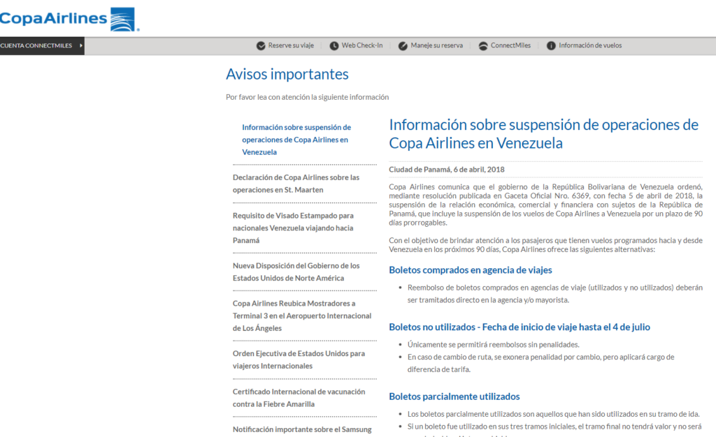 Copa Airlines crisis